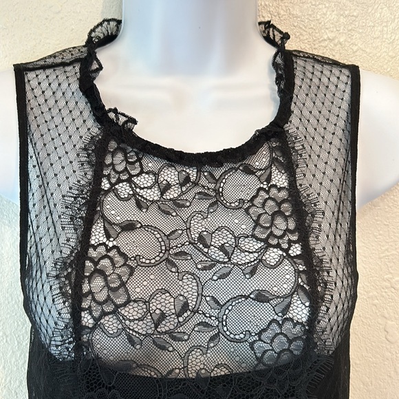 Express Black Lace Gothic Victorian Blouse - Picture 2 of 15